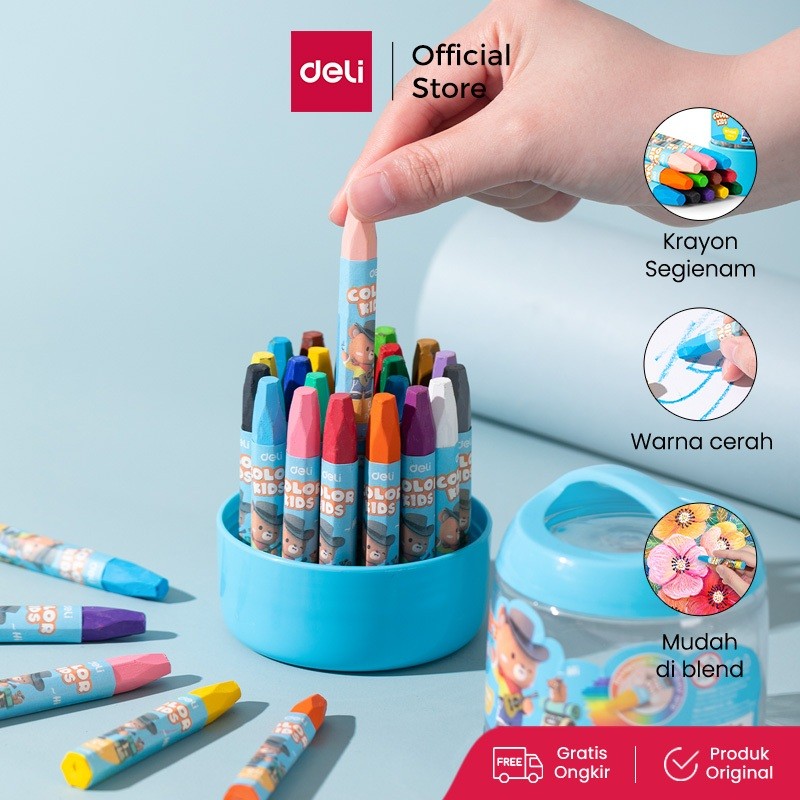 

Deli Oil Pastel / Krayon Minyak 12 Warna cerah mudah digenggam EC226