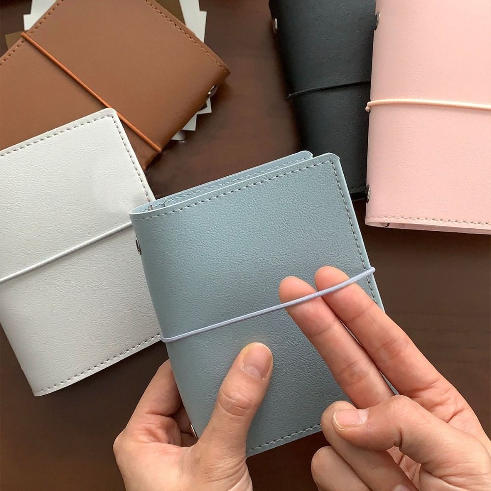 

Creative M5 Loose Leaf Notebook PU Leather Blank Page Mini Pocket Notebook Diary 50 Sheets DIY Binder Notebook School