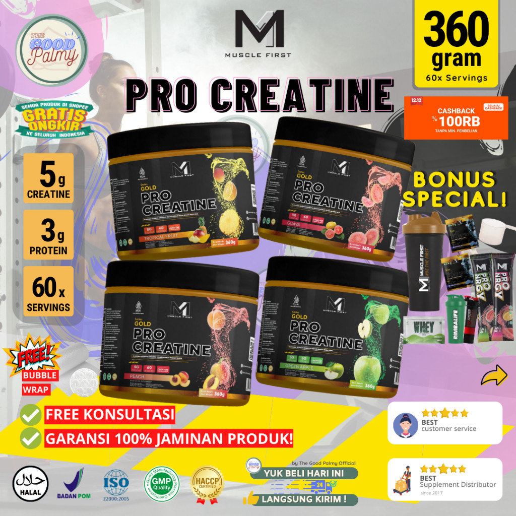 M1 Muscle First Pro Creatine 360 gram by MuscleFirst Creatine Monohydrate ProCreatine Suplemen Gym