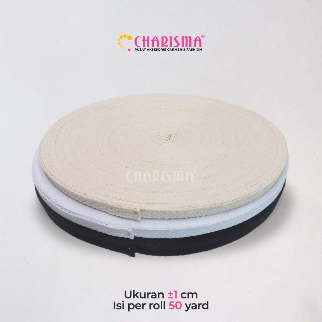 Charisma Pita Bisban - Bisban Polos 1cm / Harga Per Roll (50Yard)