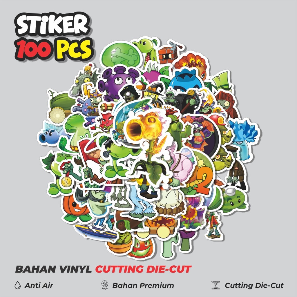 

Terbaru! 50 pcs Stiker Game Series PLANT vs ZOMBIE Character Mix 6 Dekorasi Lucu Kreatif untuk Notebook, Skateboard, HP
