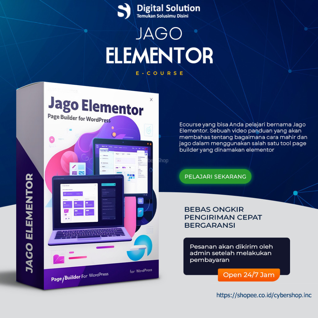 [ECOURSE28] JAGO ELEMENTOR - Cara mahir Menggunakan Elementor