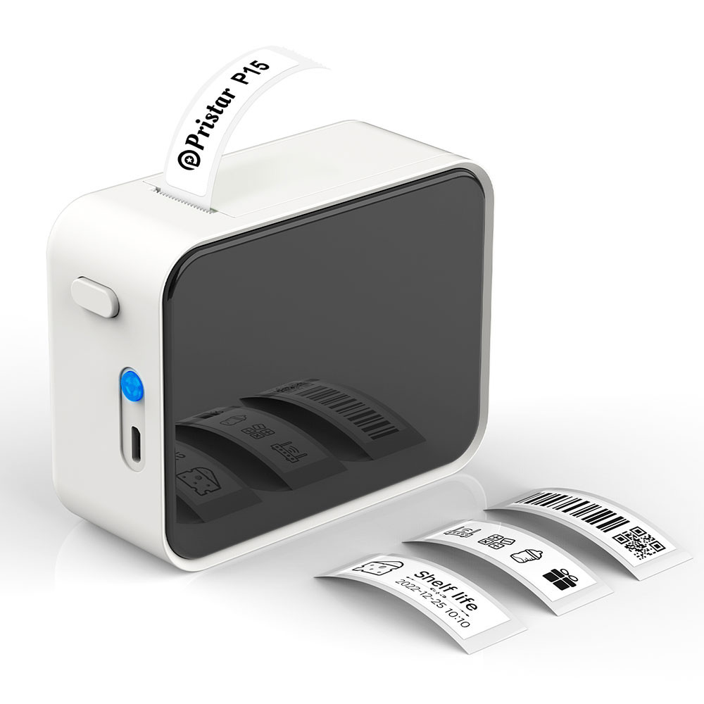 

Portable Label Printer Mini Bluetooth Labeling Machine DIY Adhesive Label Stickers Thermal Printer or 5PK White Label Tapes