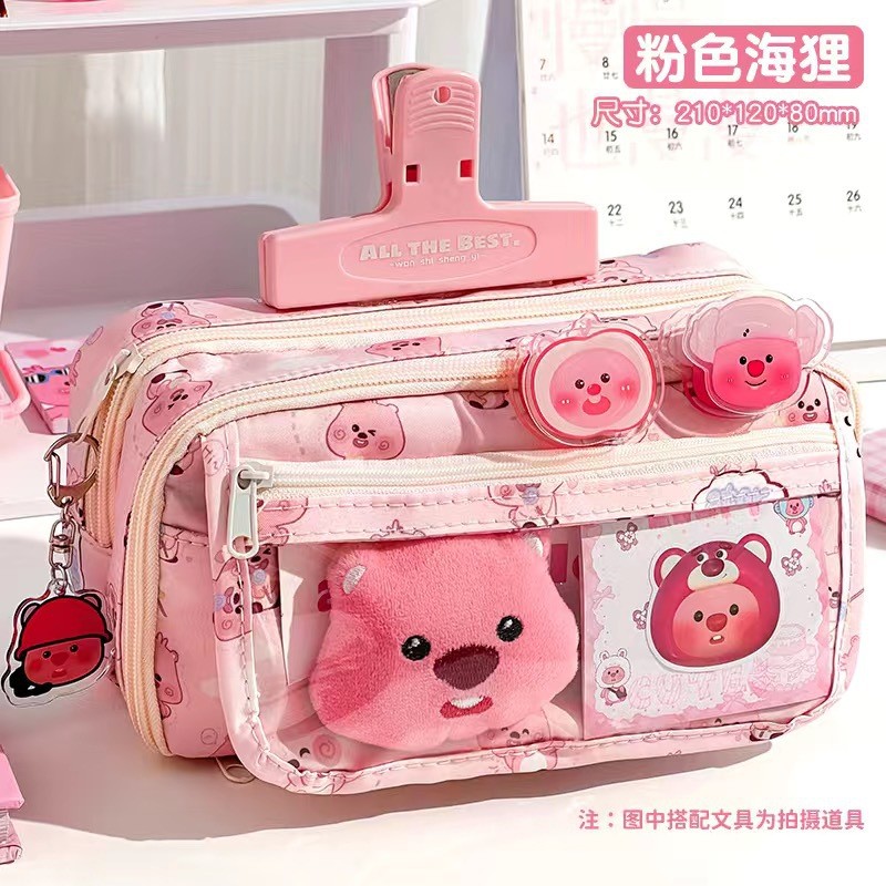 

Anime Loopy Pencil Bag Beaver Large Capacity Cartoon Cute Student Multifunctional High-Looking Pencil Case Storage Bag Gift