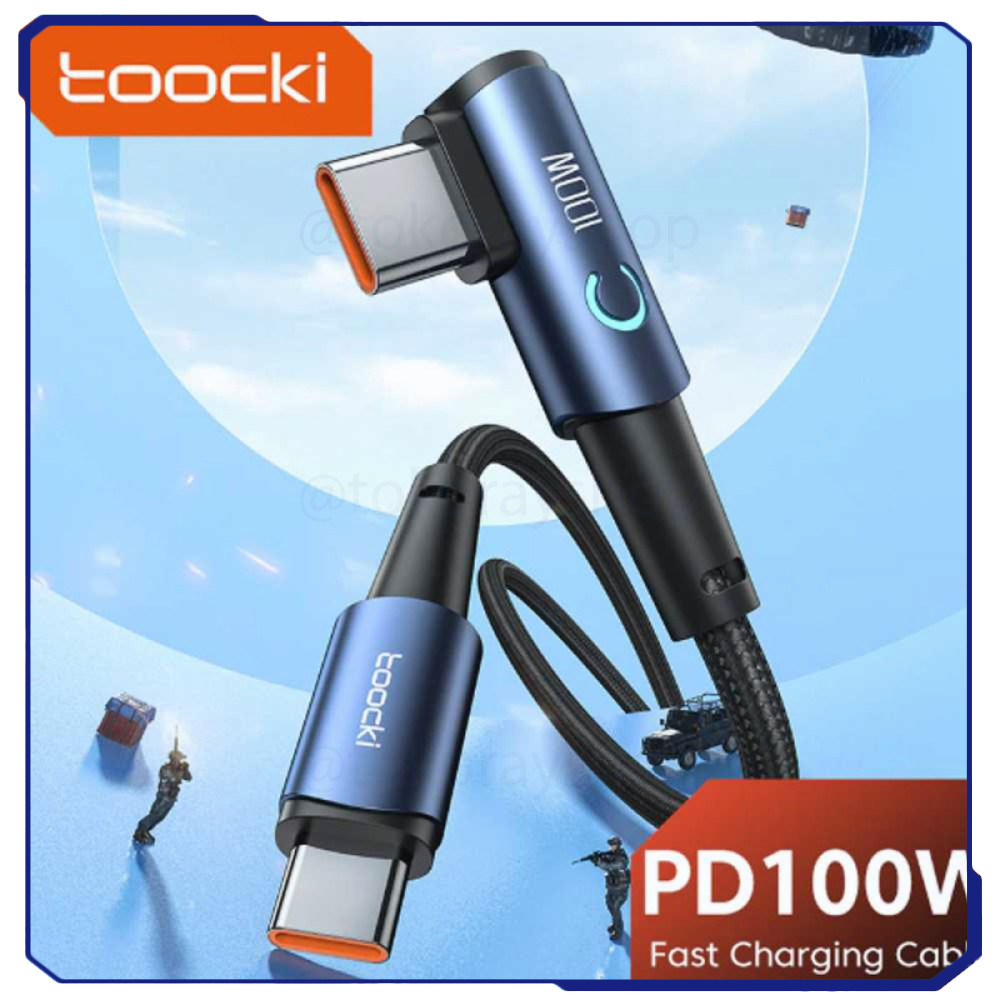 Kabel Data Type C to Type C Fast Charging L-Shape PD 100W 5A - TXCTT1-WY