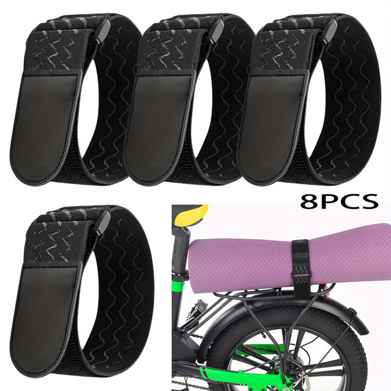 

8Pcs Black Heavy Duty Reusable Loop Cinch Straps Adjustable Fastening Securing Cable Straps Elastic Velcro Straps