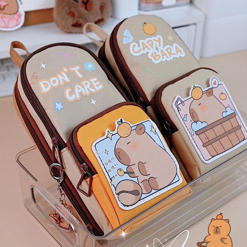 

Cartoon Capybara Pencil Case Unique Large Capacity Pencil Bag Aesthetic Stationery Fashion Durable Zipper Pencil Pouch