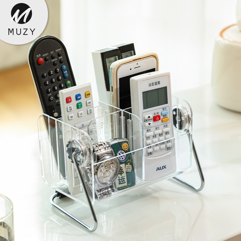 

Muzy Kotak Sekat Remot TV Tempat Penyimpanan Remote Transparan Rak Penyimpanan Alat Tulis Serbaguna Rak Penyimpanan Make Up Putar 360° HSB722