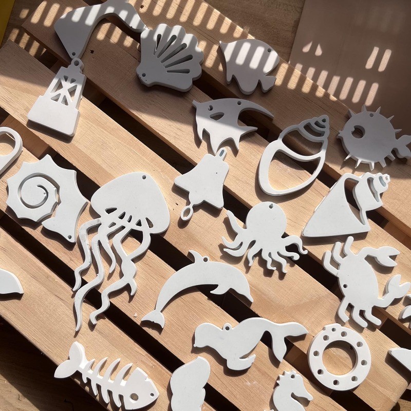 

Sea Fish Shaped Keychain Pendant Mold Conch Shell Dolphin Anchor Hanging Gypsum Resin Mold Jewelry Making Silicone Molds