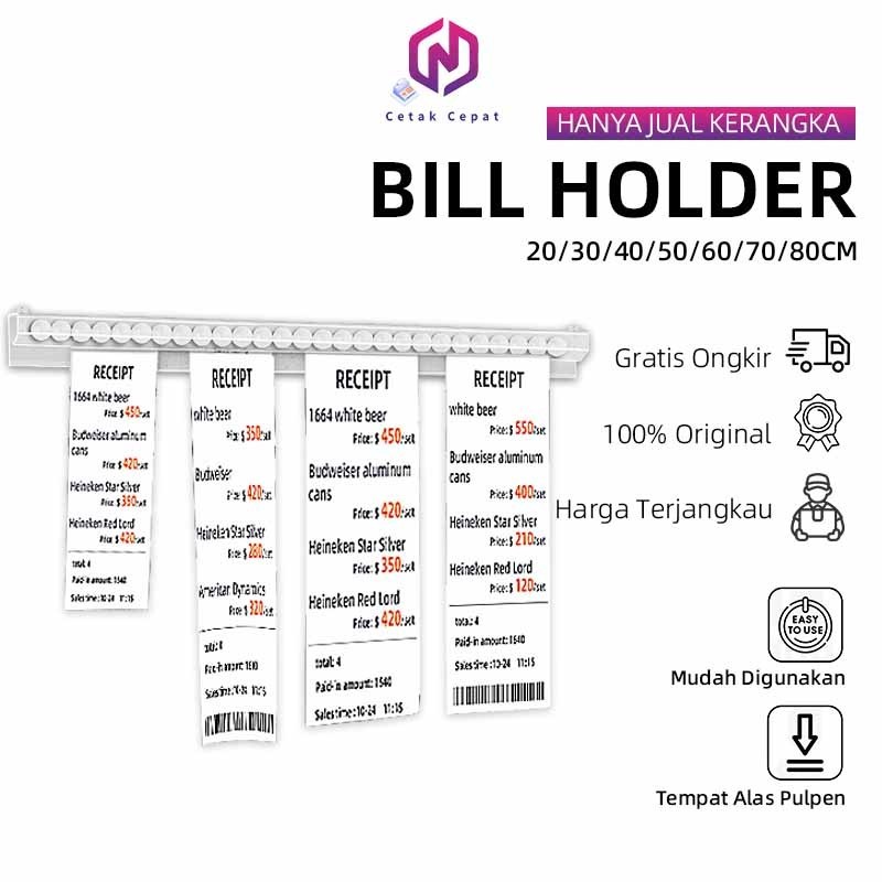 

Bill Holder / Capitan Nota Akrilik / Receipt Holder / Penjepit Kertas Bon Bill