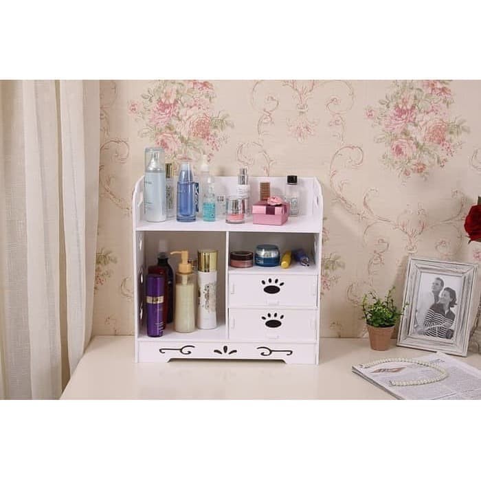 

Mega_1688 Double Drawer Cosmetic Storage Rak Kosmetik Tapak Pupies MG752