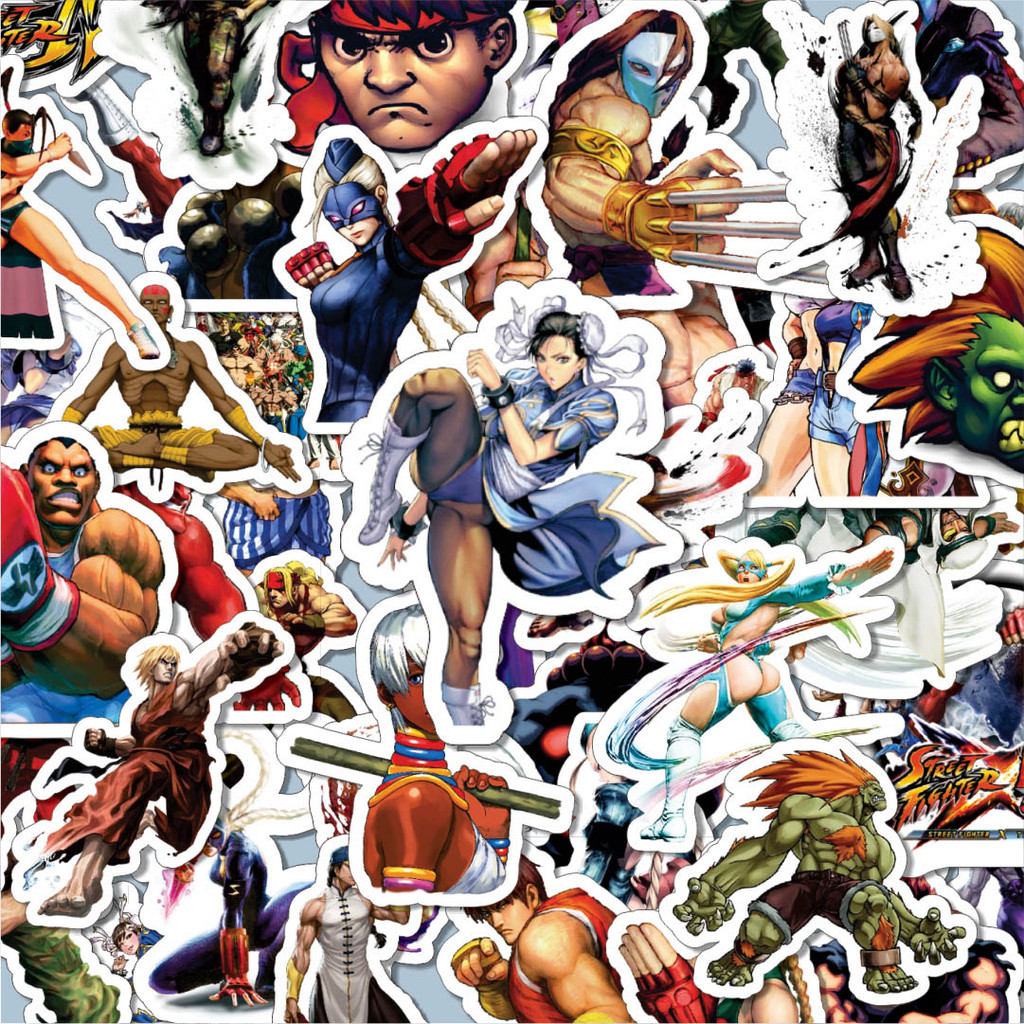 

100PCS Lucu Stiker Video Game Series Street Fighter Character Mix 4 Stiker Aesthetic Stiker Anti Air Stikers Berperekat Waterproof sticker decal buat Motor Helm Buku Journal Koper Casing HP Laptop Botol Minum Hadiah anak