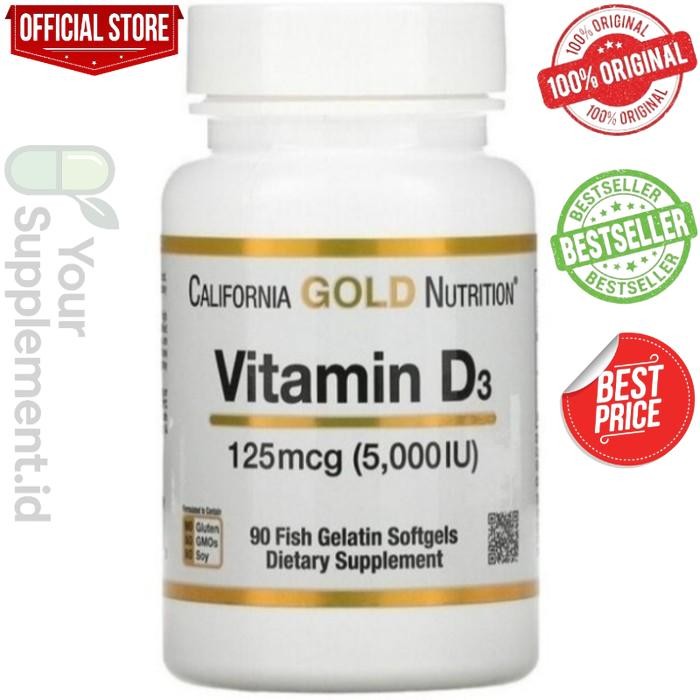 California Gold Vitamin D3 2000 5000 IU D 3 5000IU 2000IU 90 / 360 softgels USA - 2000IU 90softgels