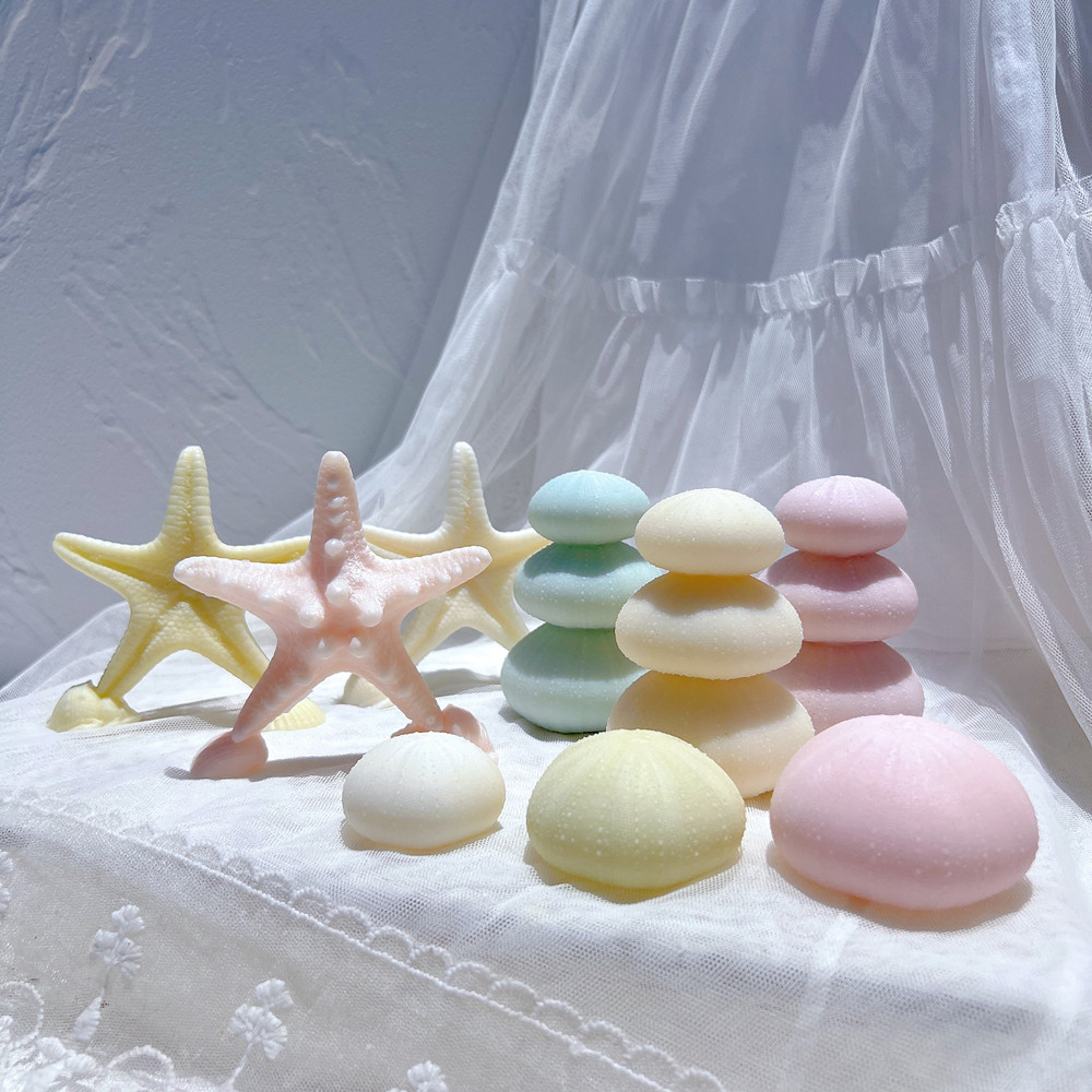 

Starfish Silicone Candle Mold Sea Urchin Silicone Mold Seashells Soy Wax Mould for Beach Wedding Decor Coastal Home Deco