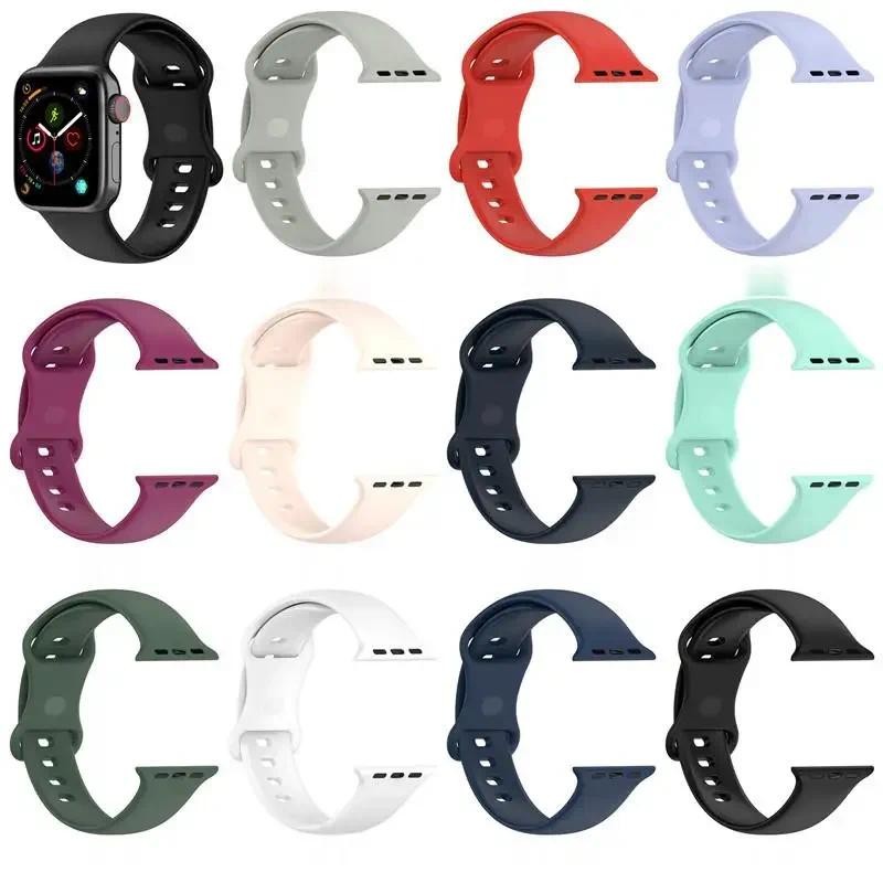 Silicone Correa For Apple Watch series 7 6 5 SE 38 40 42 44mm Bands W37 M36 HW56 I7 IWO7 pro max plu