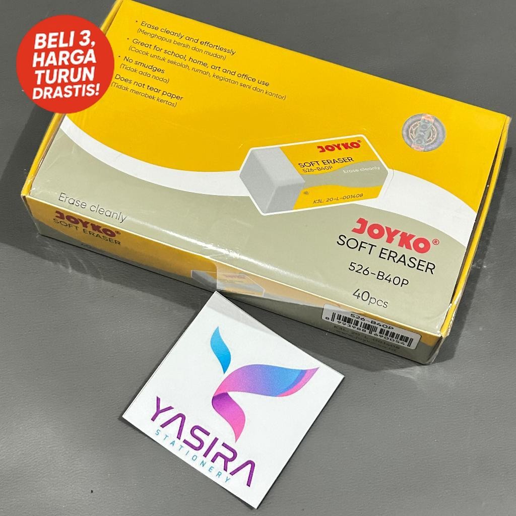 

40 PCS SATU PACK Penghapus Joyko Kecil Putih