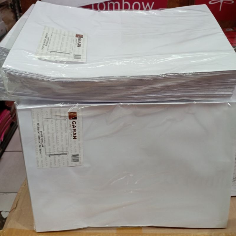 

AMPLOP PUTIH GARAN FOLIO SEAL 100gsm 24x35cm (100 lembar) / pack