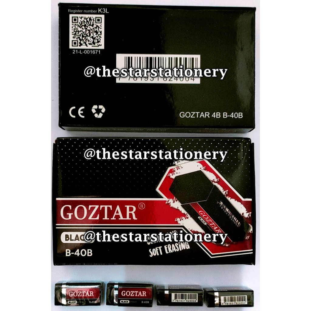 

(1 Pack isi 40 Pcs) GROSIR Penghapus Goztar 4B B-40 B-40B B-40C / Penghapus Goztar Murah (1 Pack/40)