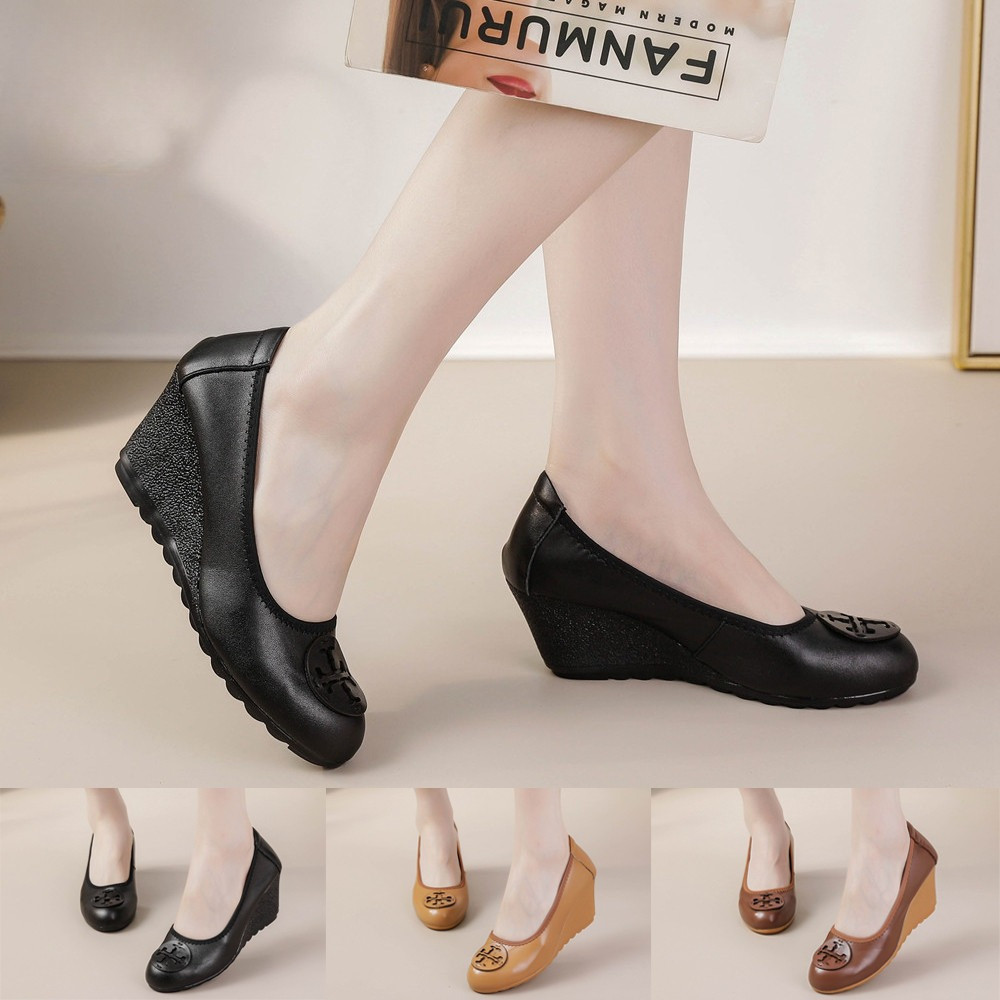 Shoes Woman BallerinaTory burch Heels 5 cm . Sepatu Wanita . Kulit Sintetis .