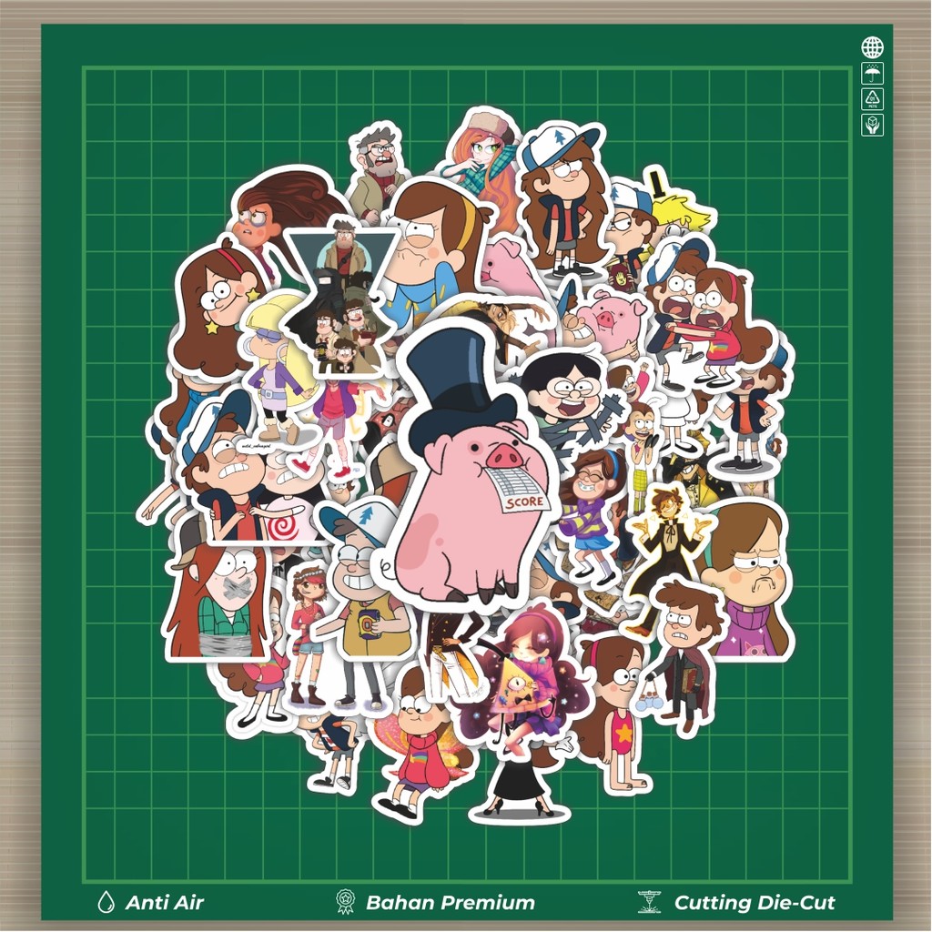 

HOT 50 PCS STIKER Stiker Kartun Series Gravity Falls Karakter Mix 4 Stiker Fashion Cars Decal Dingin Kartu Album Custom Vinyl Anti Air- Sticker Aesthetic Buku Journal Koper Casing HP Tablet Laptop Helm Motor Botol Minum