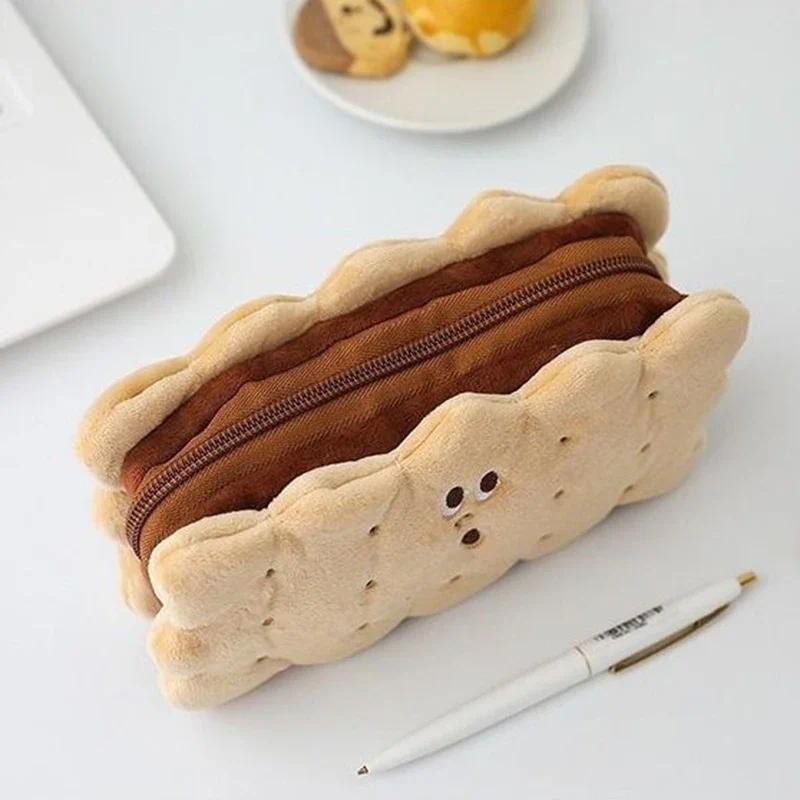 

Creative Simulation Sandwich Biscuit Pencil Bag Kawaii Plush Pencil Bag Student Stationery Storage Bag Student Supplies