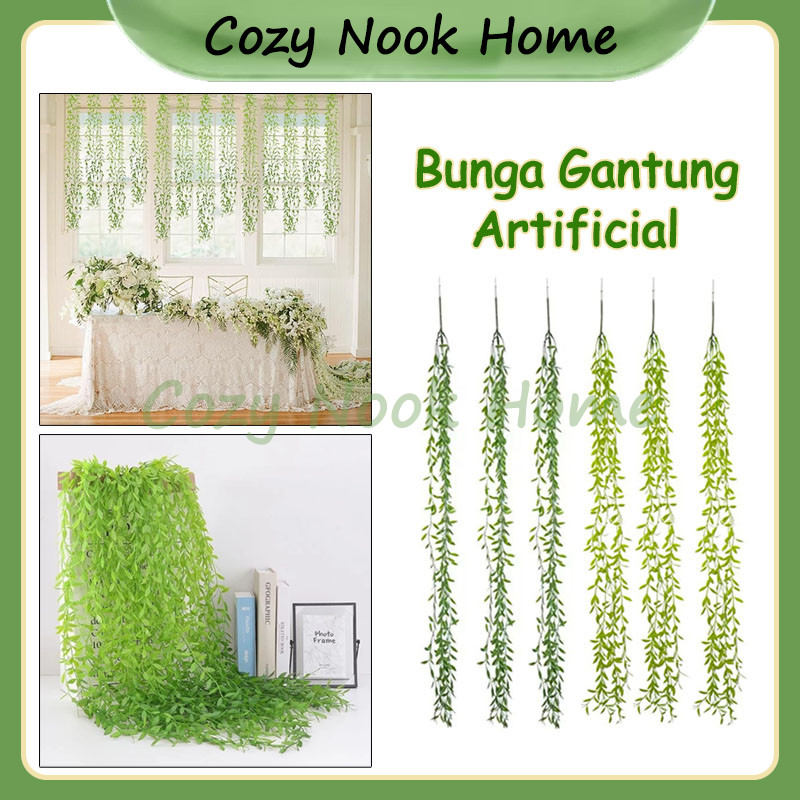 Bunga Gantung Artificial / Daun Juntai Plastik Dekorasi Hoya Costa / Tanaman Gantung Hias Dekorasi T