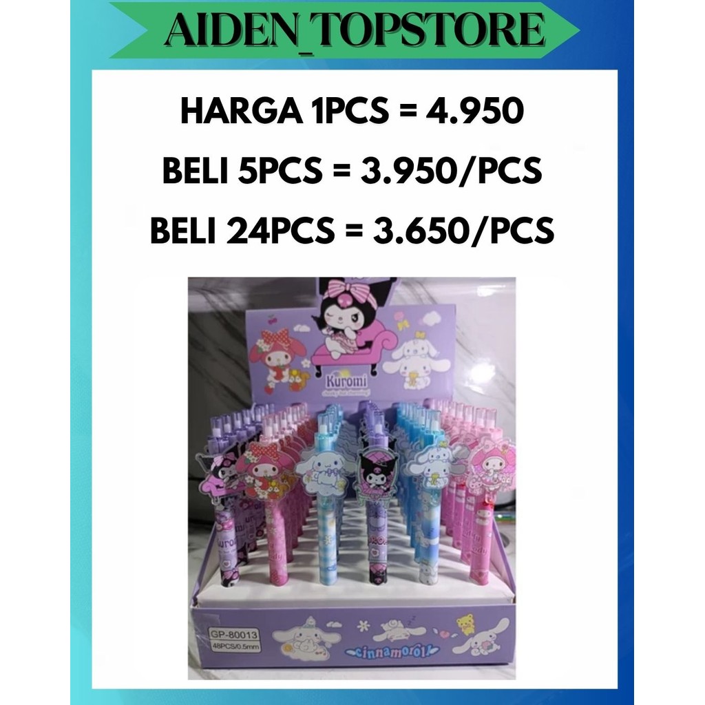 

ATS PULPEN PENA GEL 0.5MM CETEK TINTA HITAM MOTIF CANTIK BLACKPINK SANRIO SHINCAN LOTSO