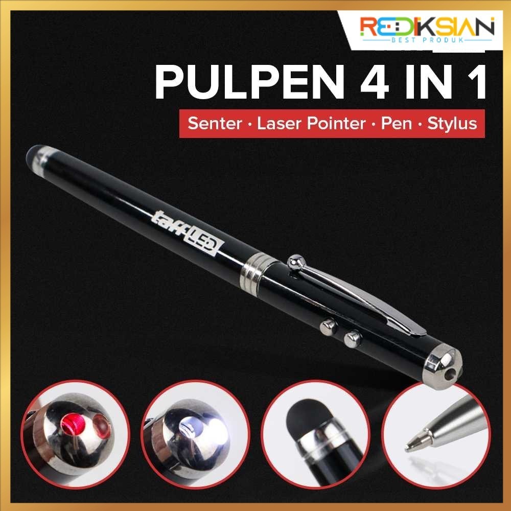 

Pulpen 4 in 1 Senter Laser Pointer Pen dan Stylus Tinta Hitam