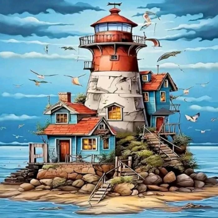 5D DIAMOND PAINTING FULL DRILL ROUND 30x40CM / LUKISAN TUHAN YESUS - Set varian no 1