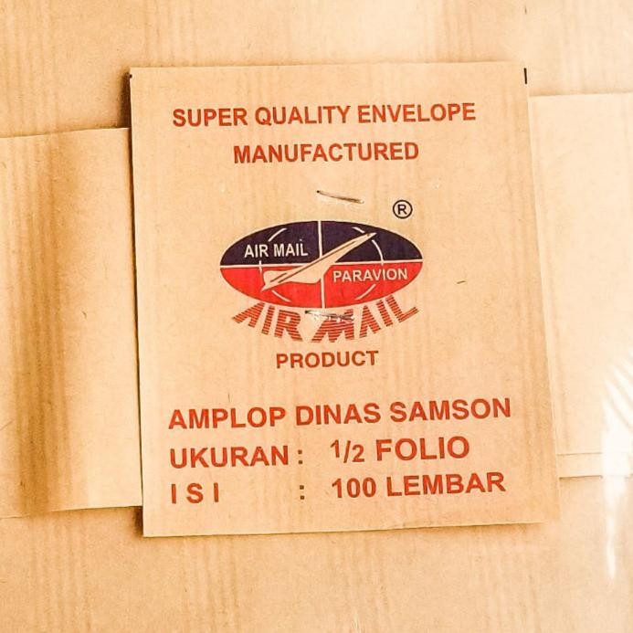 

Amplop Coklat Polos 1/2 Folio Air Mail / Amplop Dinas Samson
