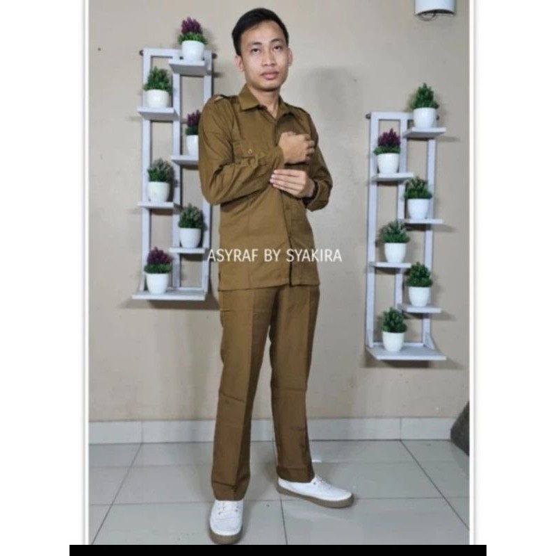 PROMO Seragam PNS Pria Lengan Panjang Seragam Pemda Lengan Panjang , Baju Dinas , Pemda Baju Guru