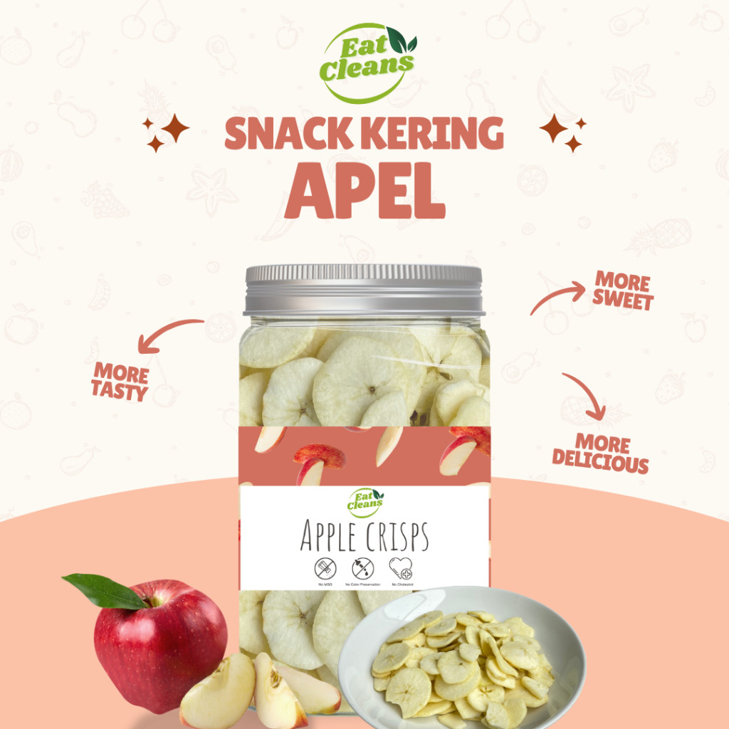

Dried Apple - Keripik Buah Apel Renyah - Camilan Diet Sehat Vegetarian - Kripik Apel Kering Vacuum Frying - Snack Sehat Apel Kering - Cemilan Vegan Halal - Snack Camilan Buah Apel