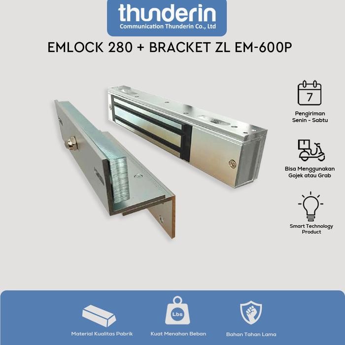 

EMLOCK MAGNETIC DOOR LOCK 600LBS 280KG+BREKET ZL