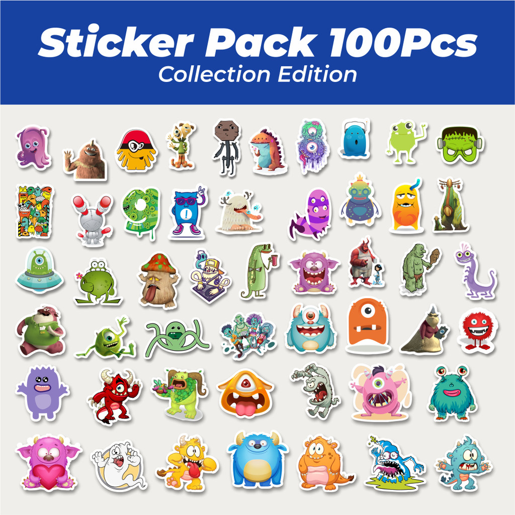 

Hot Stiker Monster Art Illustration Karakter Mix Lucu Anti Air Stikers Berperekat Waterproof Sticker Decal Buat Motor Helm Buku Journal Koper Casing HP Laptop Botol Minum