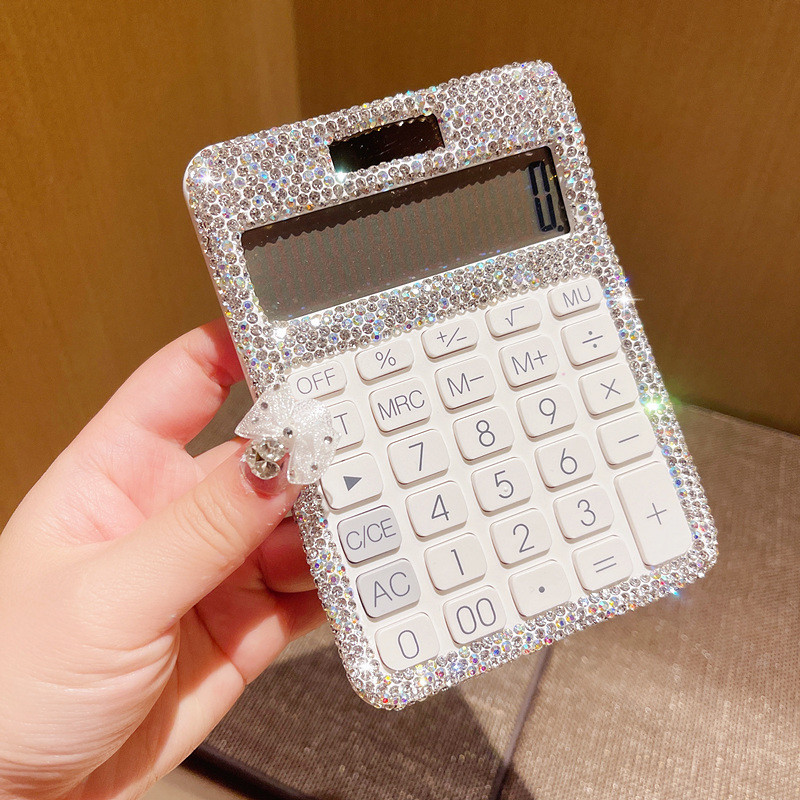 

12-Digit Solar Energy Calculator with Rhinestone Voice Learning Display for Office School Financial Accounting