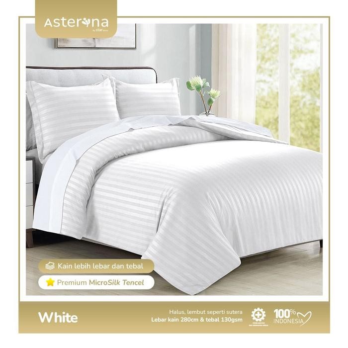 BEDCOVER SET Hotel Microtencel 160x200 / 180x200 / 200x200 - Putih, 160x200x30
