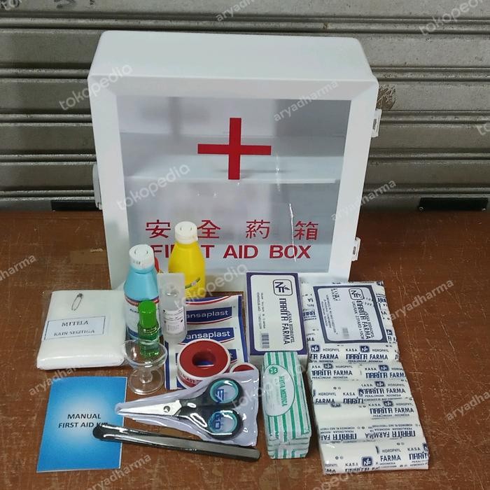 P3K/ paket P3K dinding murah/ kotak obat BMA 18 + isi lengkap/ UKS