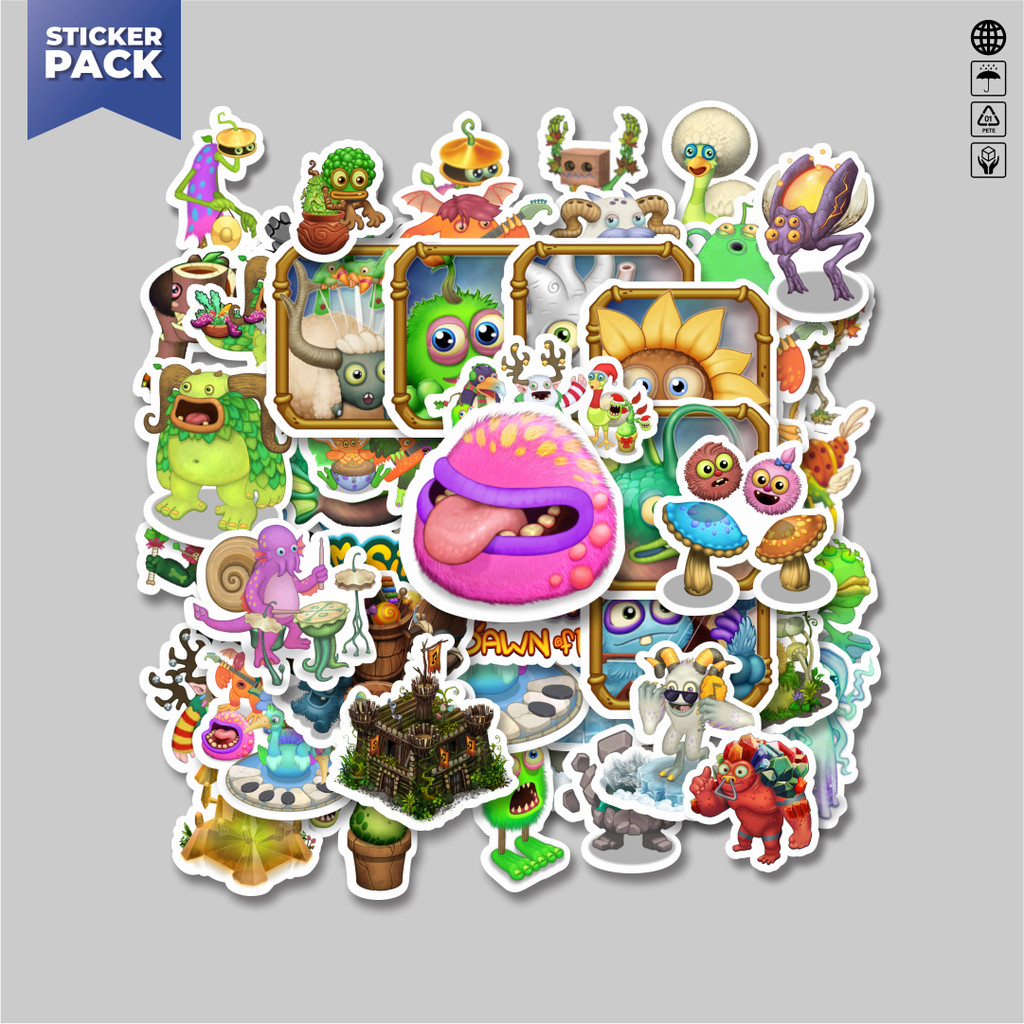 

[100PCS]Stiker Pack Stiker Game Series My Singing Monsters Character Mix 2 Aesthetic Vinyl Anti Air Dekorasi Sticker Laptop Buku Journal Koper Helm Casing HP Gitar Helm Skateboard