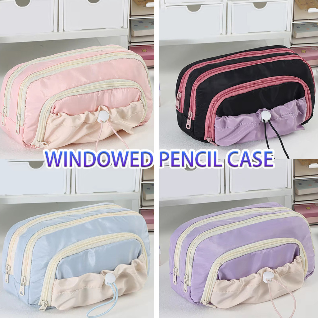 

Tempat Pensil Cute Alat Tulis Siswa Aesthetic Tas Sekolah Multifungsi dengan 3 Lapisan Large Capacity