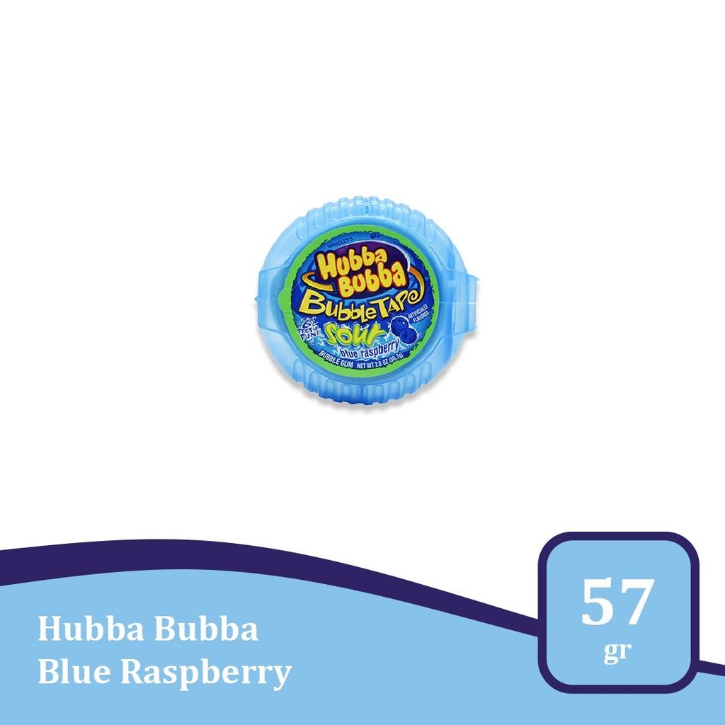 

Hubba Bubba Gum Tape Sour Blueraspberry 2 Oz - permen karet roll import USA