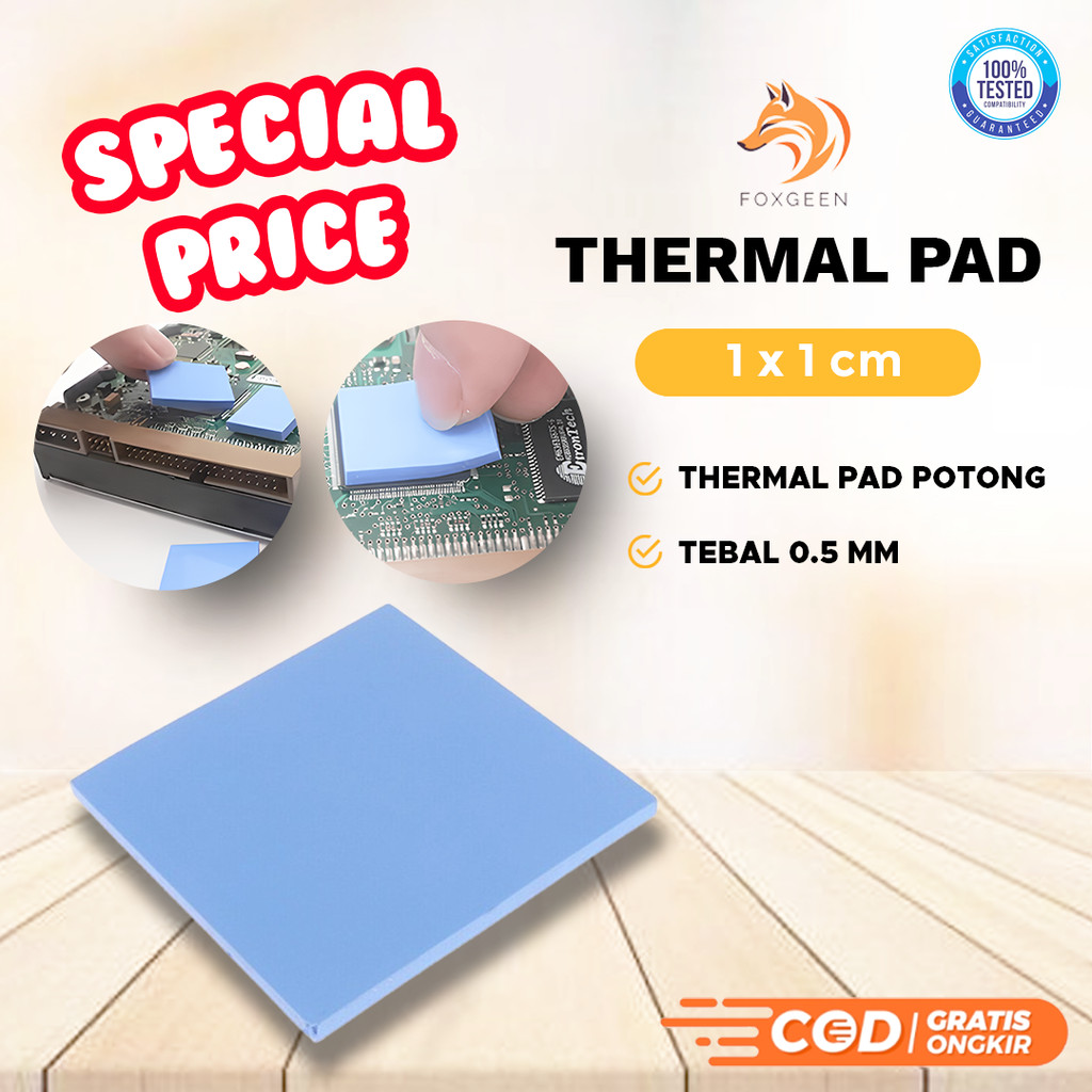 Thermal pad 10 cm x 10 cm tebal 0.5 mm / thermal paste polos