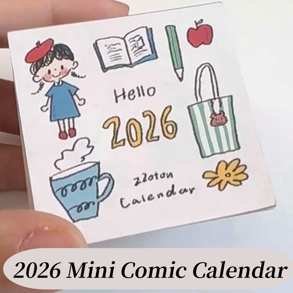 

2026 Comic Calendar 365 Pages Desktop Tearable Mini Cute Calendar Notebook DIY Decoration Material