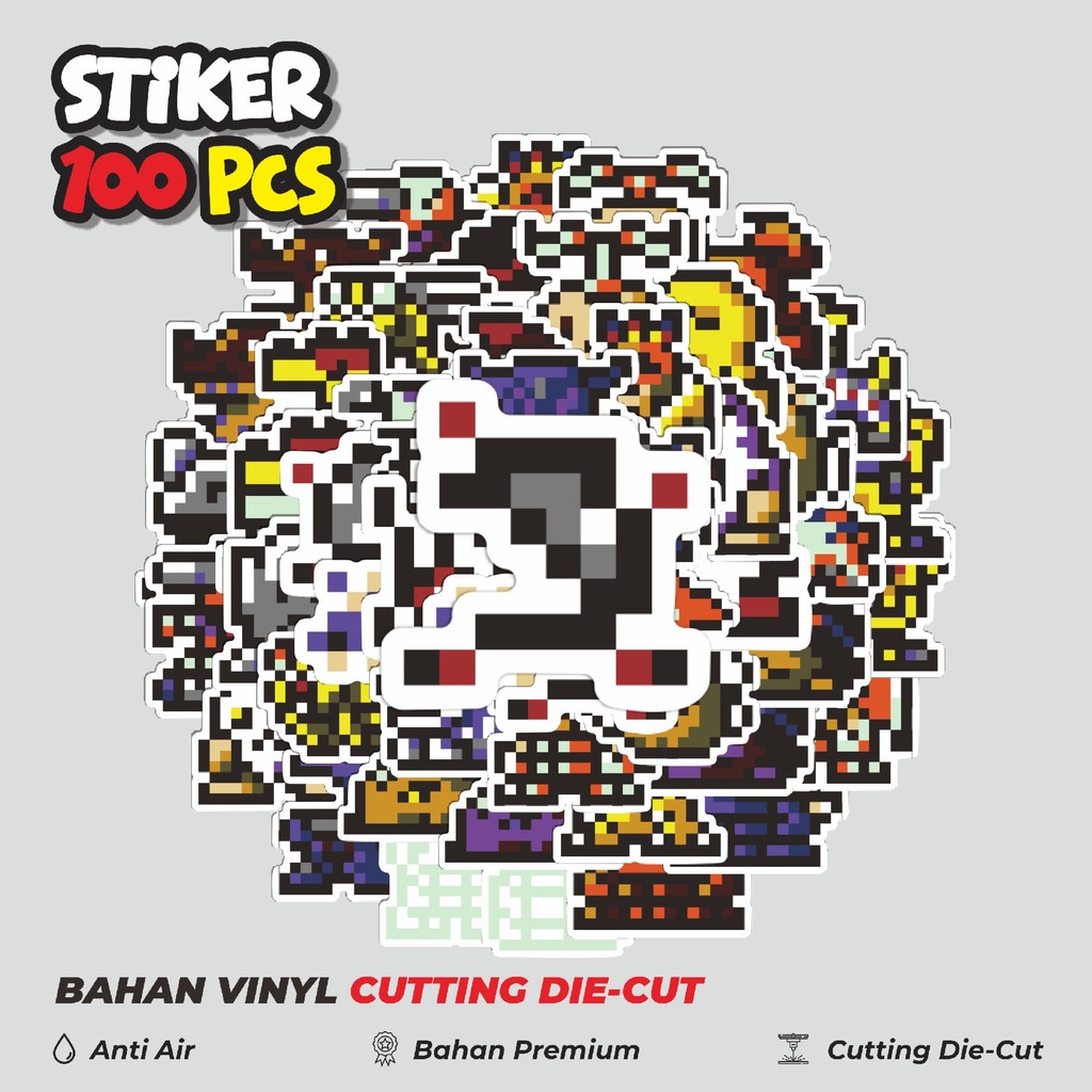 

Terbaru! 50 pcs Stiker Pixel Digimon V4 Dekorasi Lucu Kreatif untuk Notebook, Skateboard, HP