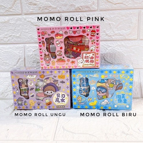 

Stiker Gulung / Stiker Roll - Stiker momo /(1Box isi 4 Roll & 10Lembar) Stiker 2D Sticker botol