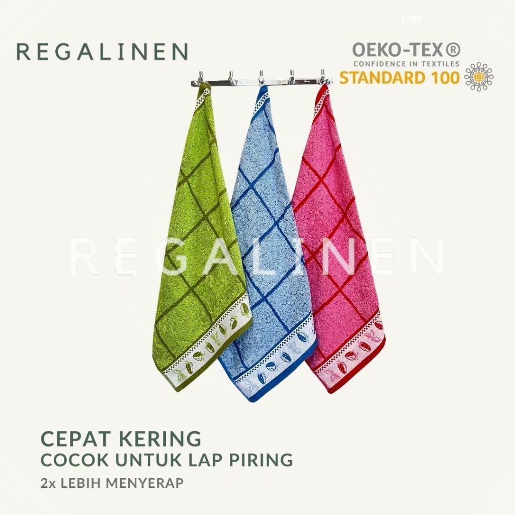PROMO Serbet Handuk Lap Tangan Wafel Gantung 50x50 Lap Piring Cotton Kastex by LENUTA WARNA DOMINAN 