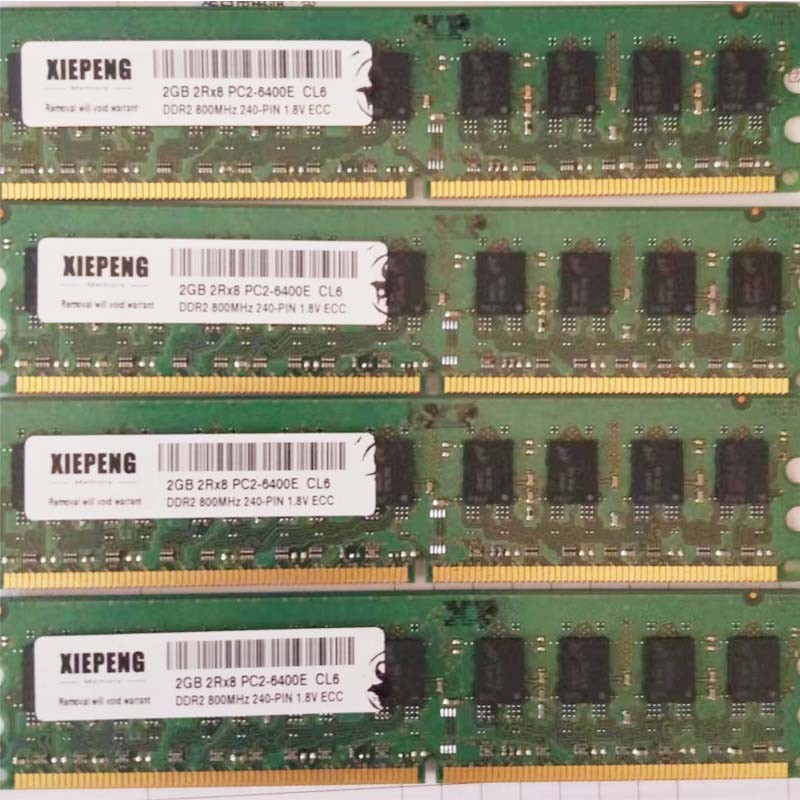 Server ECC UDIMM 2GB 2Rx8 PC2-6400E 800MHz PC2 6400 Unbuffered RAM 4GB Memory 2G DDR2 667MHz PC2-530