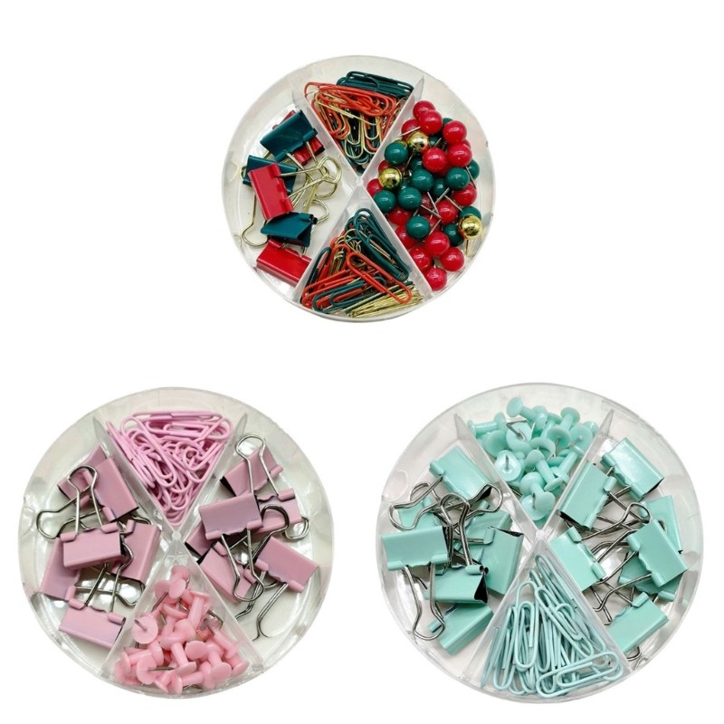 

62/116PCS Multifunctional File Clips, Paper Clamps Dovetails Binder Clips Pushpins Office Binding Supplies for Office