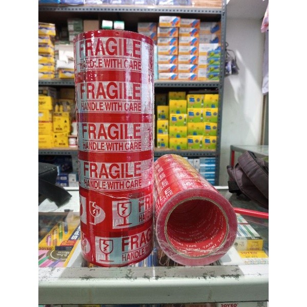 

Lakban Fragile 48mmx100 yard Merah ( 1roll )
