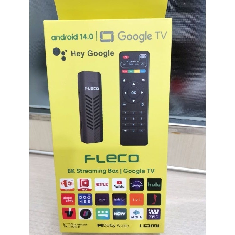 Android TV Box Fleco Android 2GB + 16B 14.0 Google TV 8K Android TV Stick