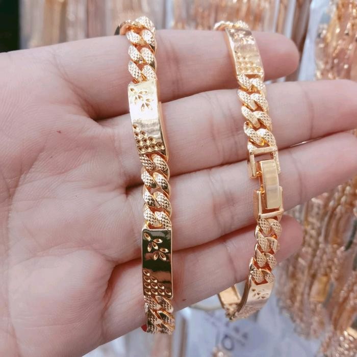 Gelang Rantai Plat emas asli 5gram kadar 700 ada surat